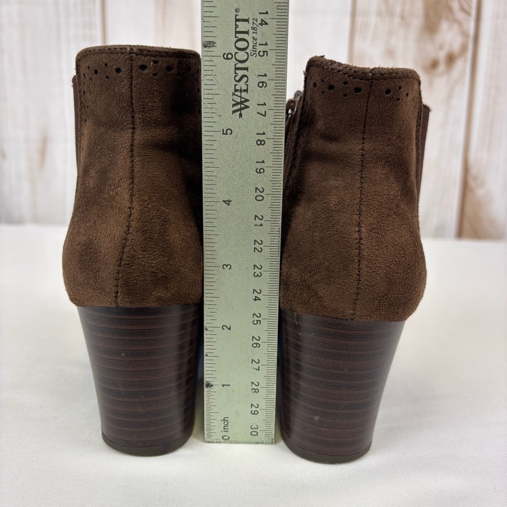 Kylie Crazy Suede Ankle Booties Casual Die Cut Heeled Boots Brown Size 36/5.5 - Picture 12 of 15